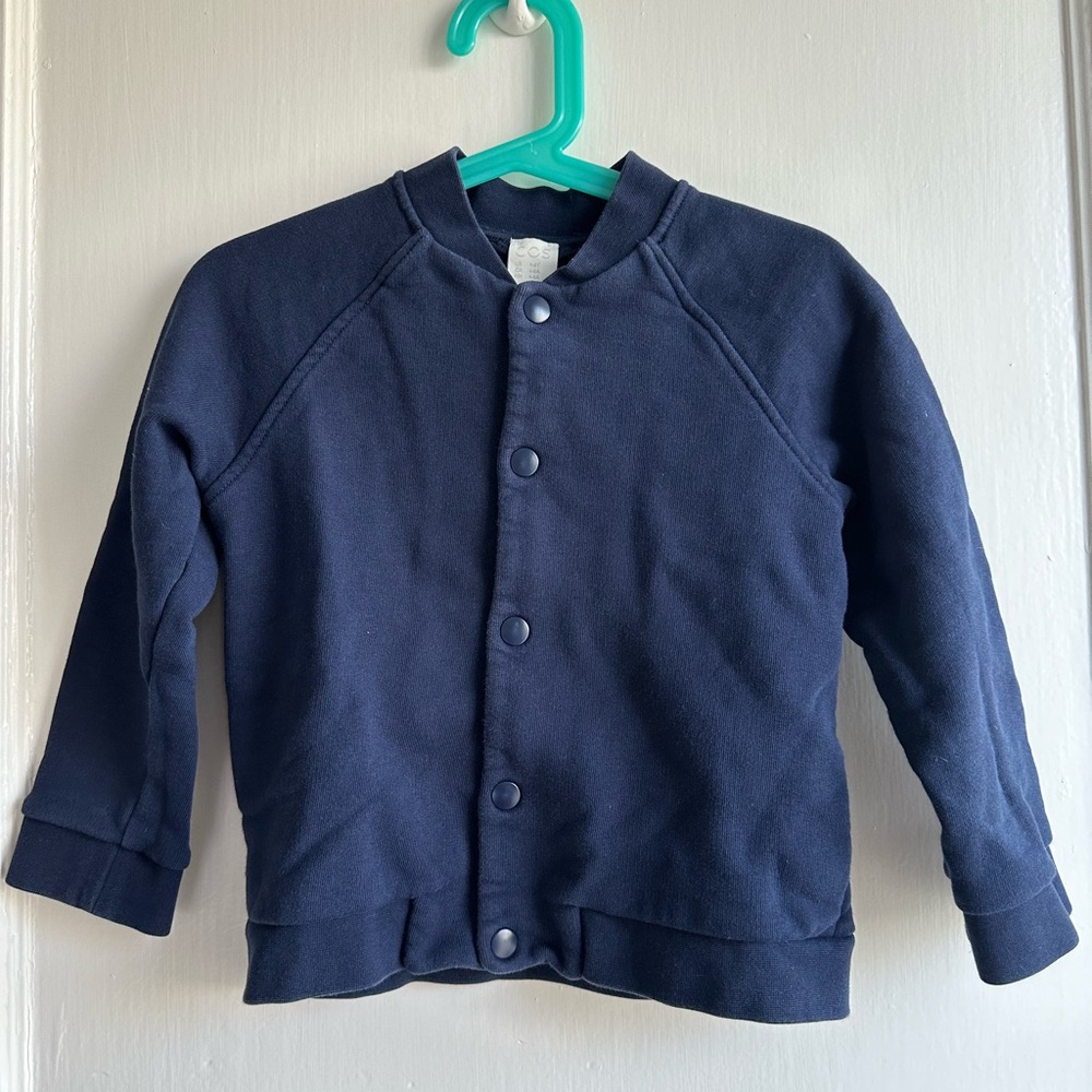 COS Cotton Fleece Bomber in Dark Navy